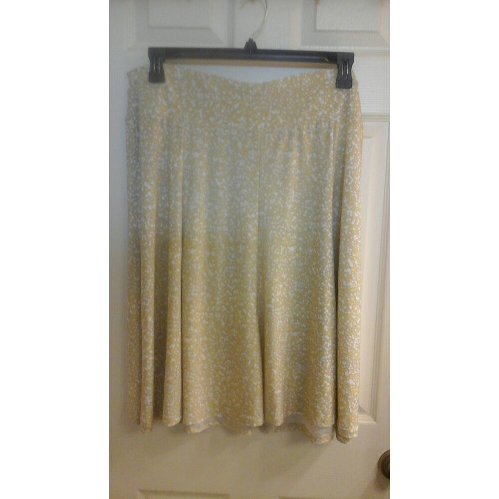Courtenay Skirt, Women's plus size 2X, Dot Pattern Stretch, Beige Flare, NWT